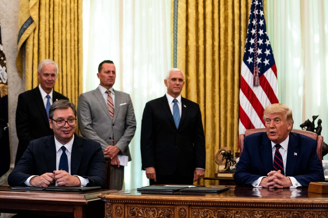Sastanak u Ovalnom uredu Trump, Vu?i? i premijer Kosova Avdullah Hoti